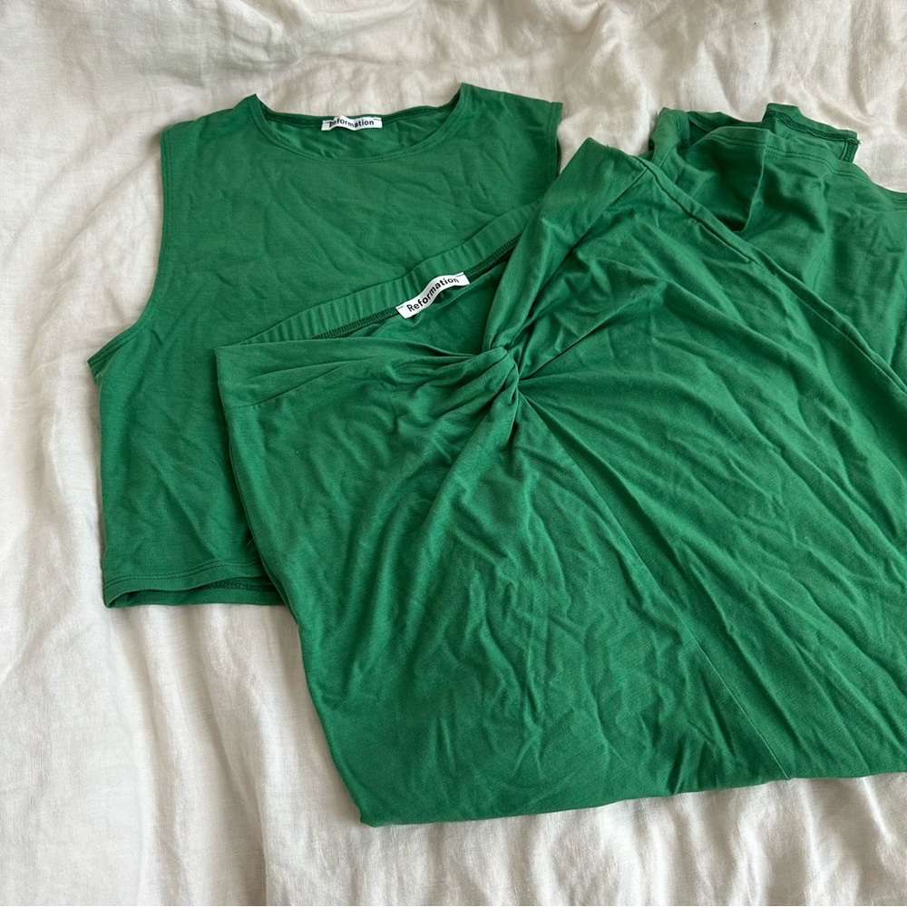 Reformation Rylan Set in Green